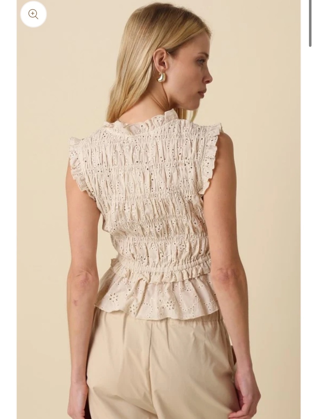 OLIVACEOUS - Smocked Ruffle Hem Top - Picture 2 of 7